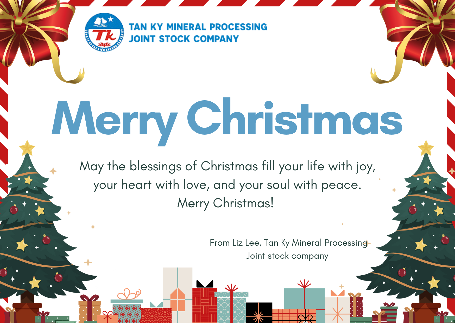 Red & Green Modern Merry Christmas Card